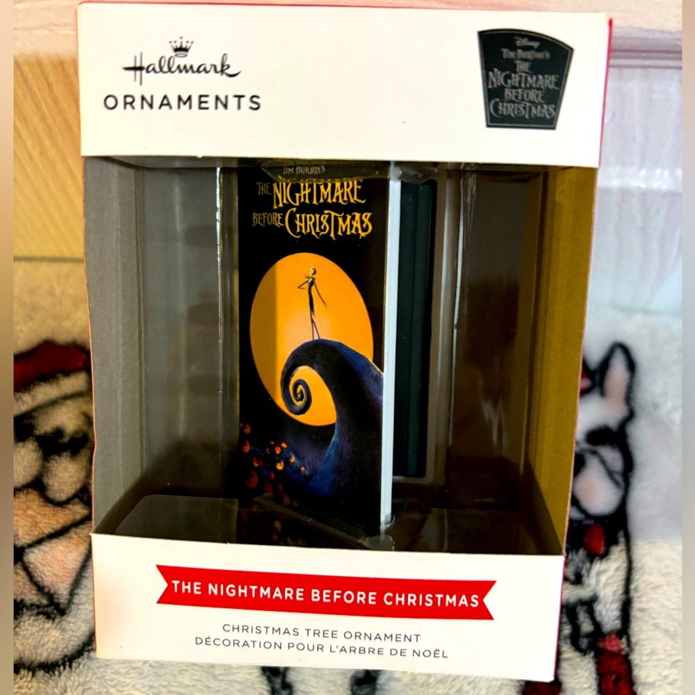 Hallmark the nightmare before christmas retro video cassette case ornament new.